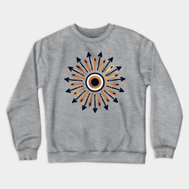 Evil Eye Nazar - Black and Gold Crewneck Sweatshirt by Olooriel